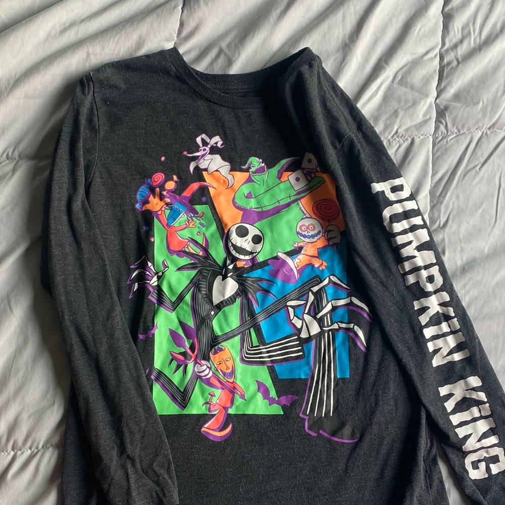 Charcoal gray jack skellington Long Sleeve Shirt
